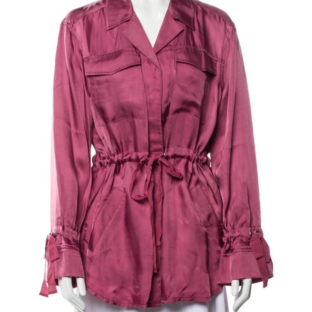 Cinq a Sept Stylish Pink Satin Jacket